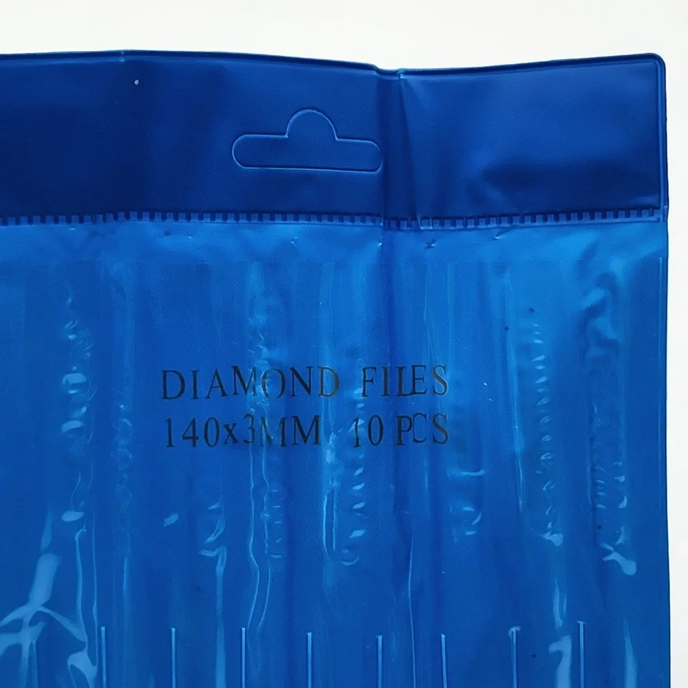 Diamond Coated Needle File Set 140x3mm 10 Piece Set Original Sleeve New Unused